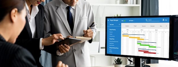 A dashboard displaying key performance indicators (KPIs) for staff scheduling, including labor costs, employee productivity, and customer satisfaction ratings.
