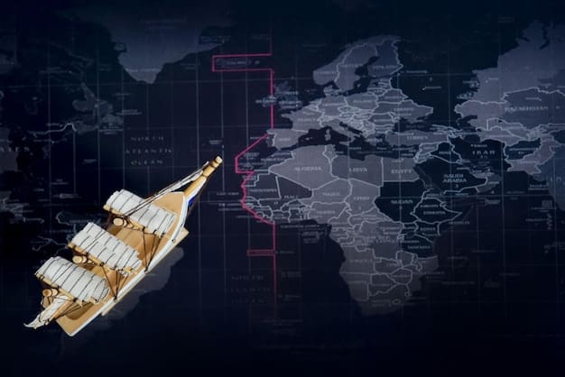 A split image showing a map with highlighted geopolitical hotspots on one side, and cargo ships delayed at a port on the other, illustrating the impact of geopolitical instability on supply chains.
