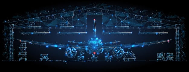 A futuristic depiction of a command center monitoring a supply chain network in real-time. The scene includes large screens displaying data analytics, geographical maps, and inventory levels, highlighting the use of technology for supply chain management.