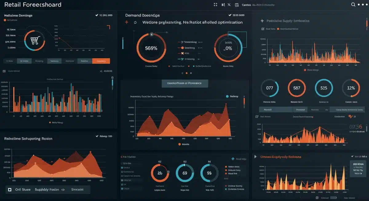 AI analytics dashboard showing retail demand forecasting data.