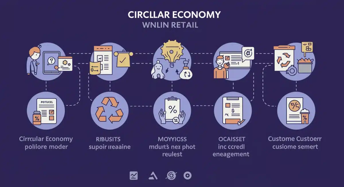Circular economy model with recycling and reuse in retail