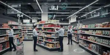 AI-powered inventory system reducing retail shrinkage in a modern store.