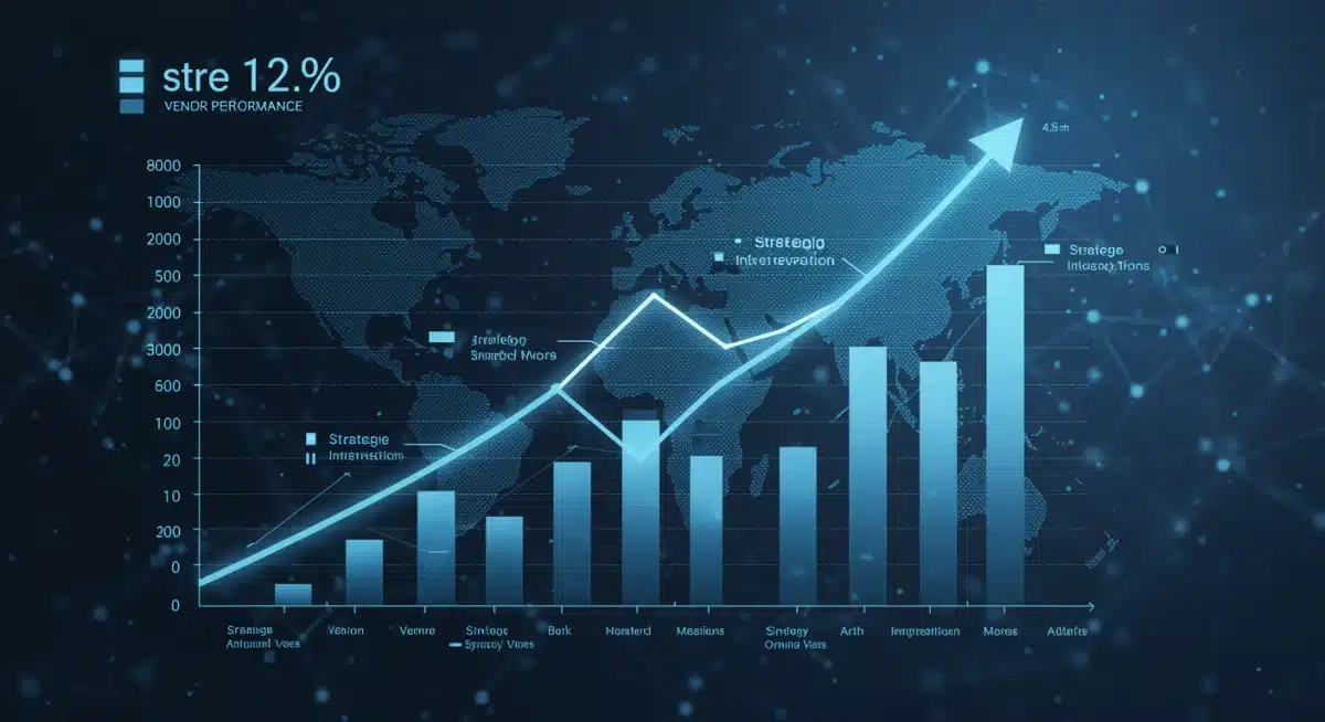 Graph illustrating a 12% improvement in vendor performance due to strategic SRM initiatives.