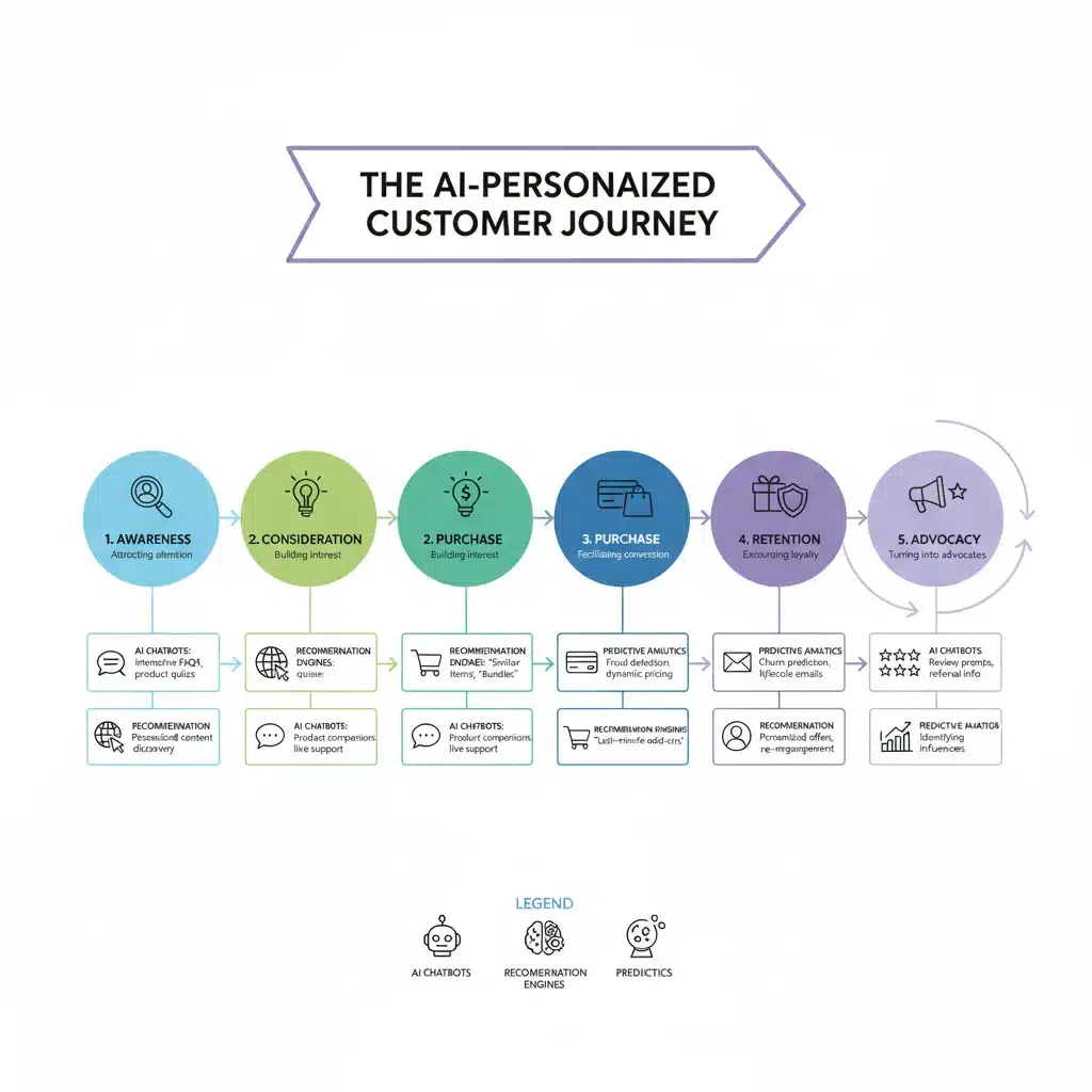 Infographic showing AI personalization's impact across the customer journey.