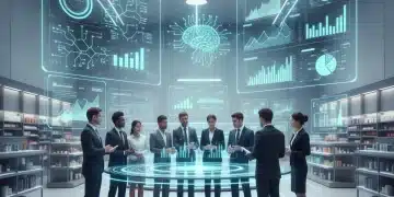 AI-powered retail analytics dashboard showing inventory optimization data