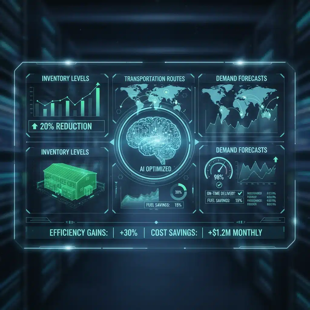 AI dashboard for real-time supply chain visibility and cost savings