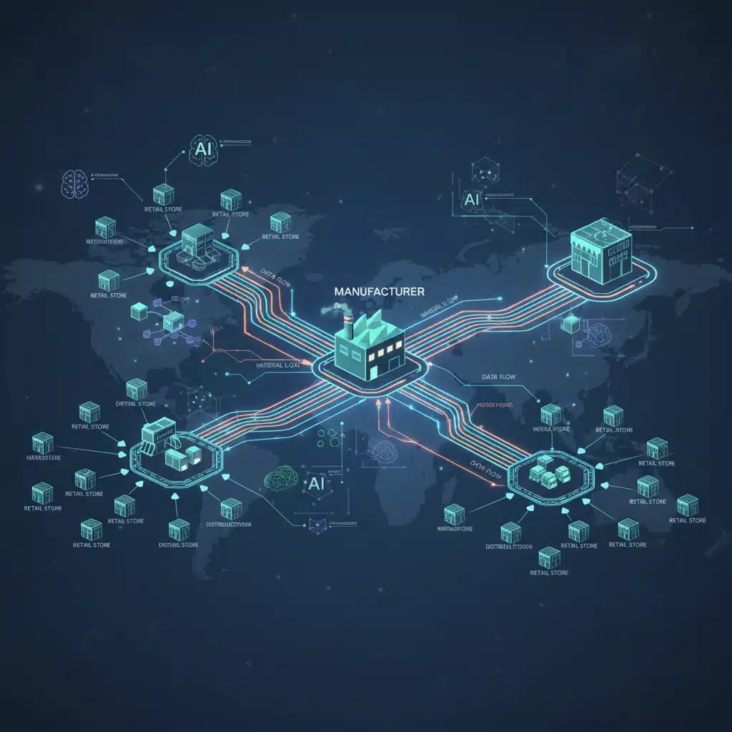 AI optimizing a complex retail supply chain network