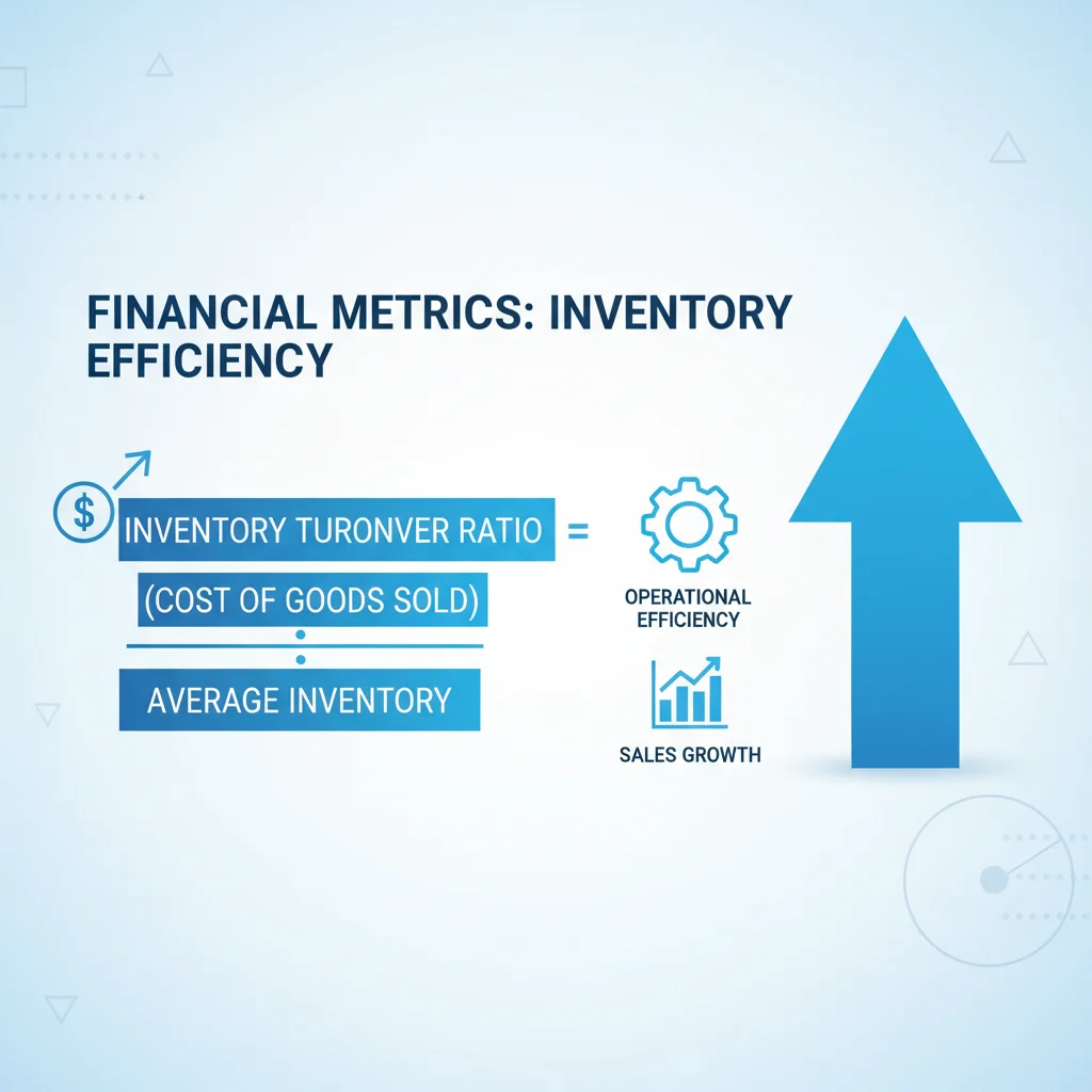 Visual representation of the inventory turnover ratio formula and its components, highlighting financial performance.