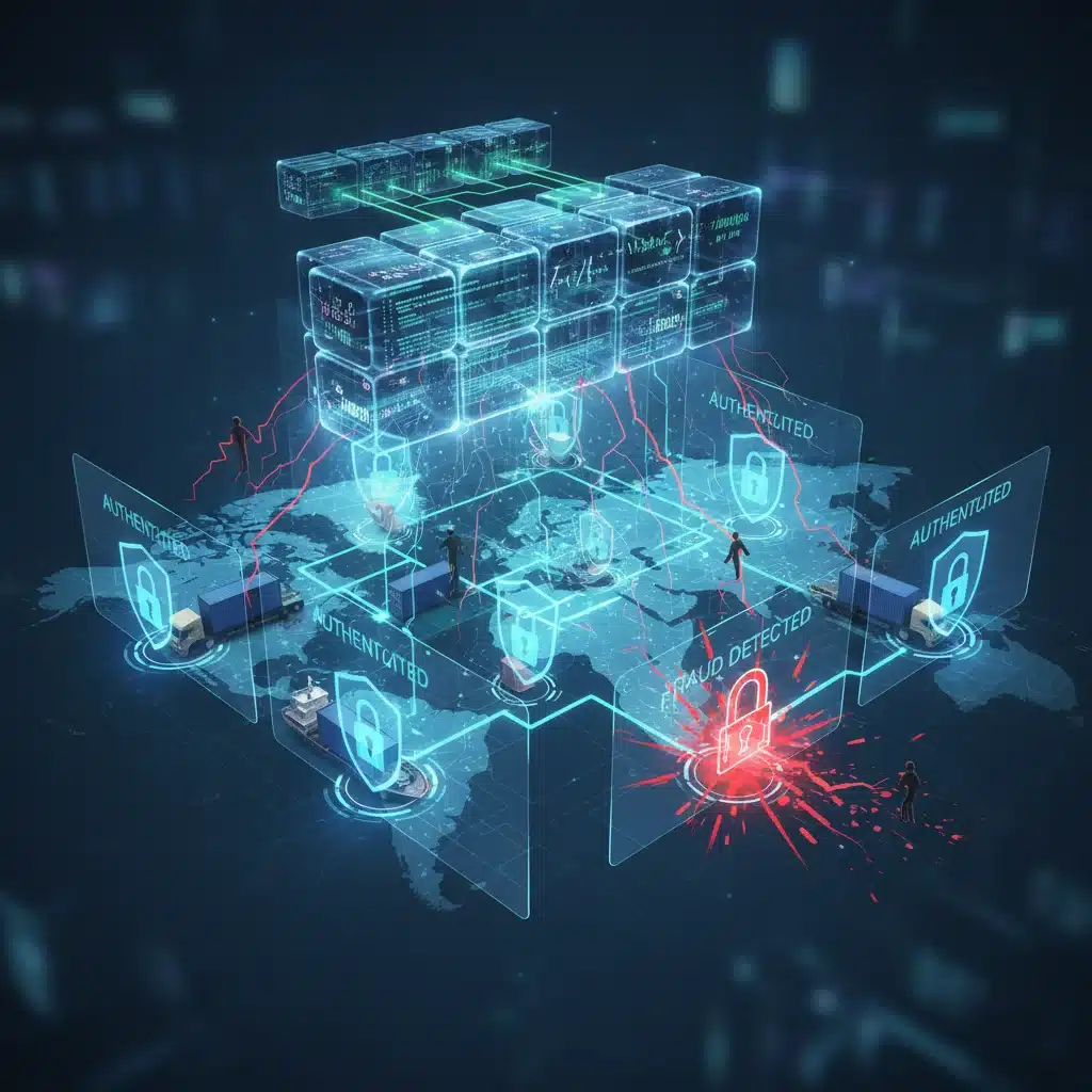 Blockchain securing supply chain against fraud