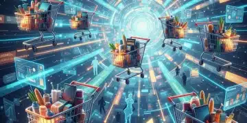 Retail Media Networks: Unlocking U.S. Brand Revenue Growth by 2028 Digital illustration of interconnected shopping carts symbolizing retail media network growth