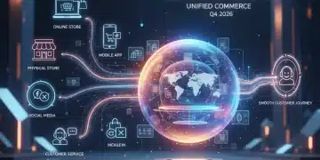 Unified commerce platform diagram showing integrated retail channels